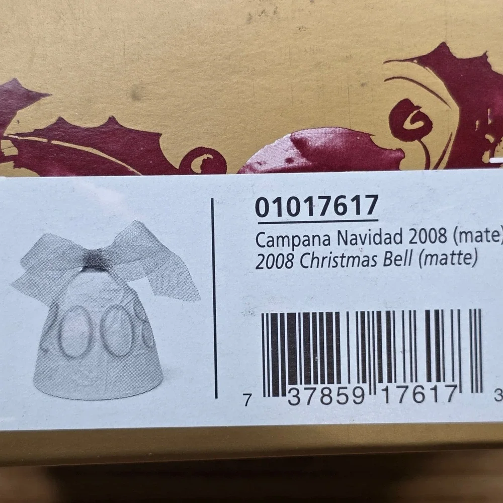 Lladro 2008 Porcelain Christmas Bell #01017617 New In Original Box Made In Spain
